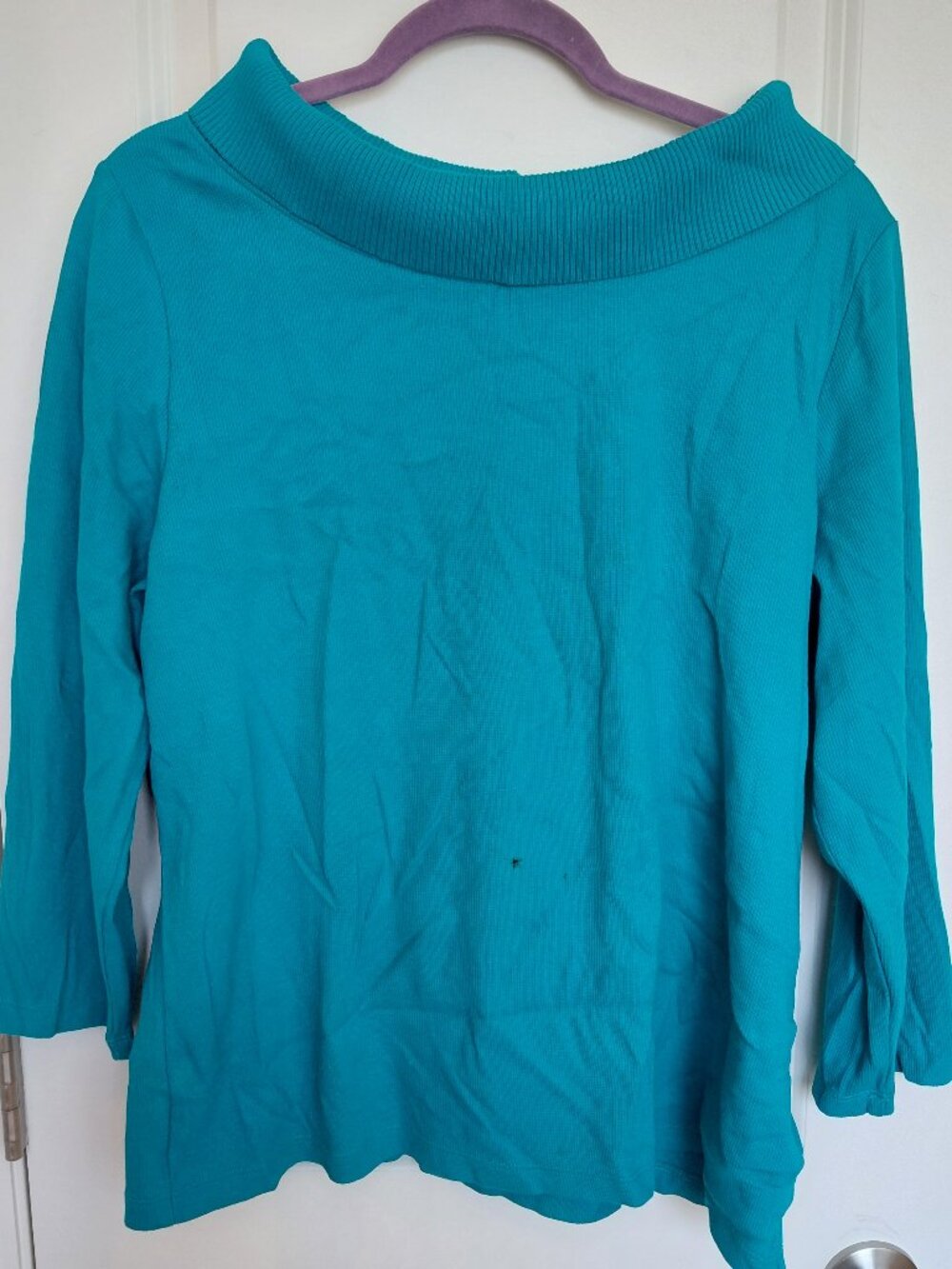 Teal Cowl Neck Sweater